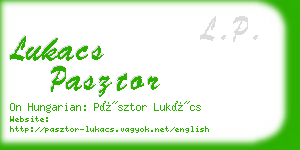 lukacs pasztor business card